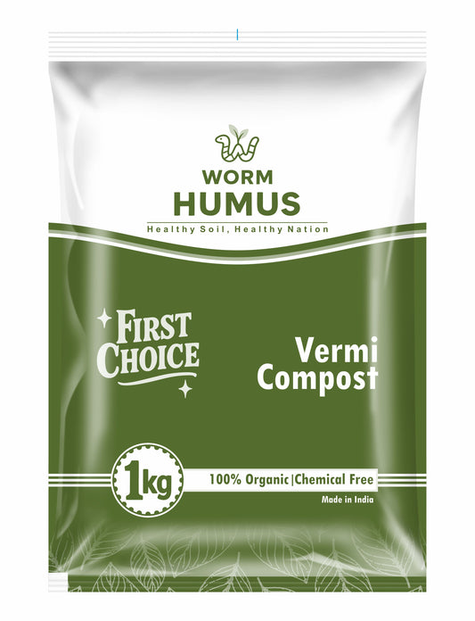 Worm Humus 1 kg Vermi Compost – 100% Organic, Chemical-Free Fertilizer for Plants | Improves Soil Fertility & Growth